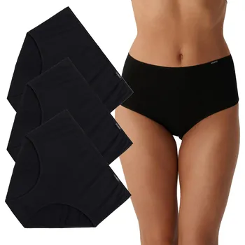 Kalhotky KALHOTKY ATLANTIC 3BLP585 SE ZVÝŠENÝM PASEM, ČERNÉ, 3PAK *L*