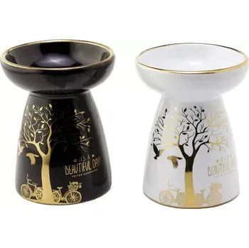 Eden Keramická aromalampa Zlatý Strom 11,5 cm - Barva: Bílá