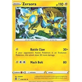 Volný čas Pokémon SIT 056/195 Zeraora - Silver Tempest Stav: Near Mint, Verze: NORMAL
