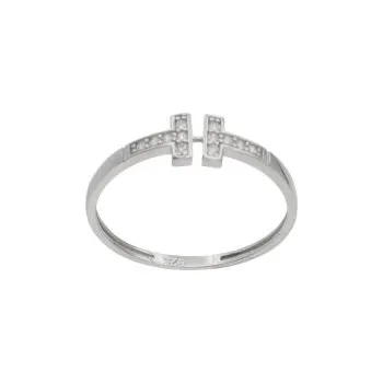 Prsten Zlatý prsten se zirkony z bílého zlata