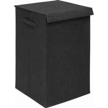 Koš na prádlo Skládací dvoukomorový koš na prádlo do koupelny Colorama 74 l černý klasický 5five