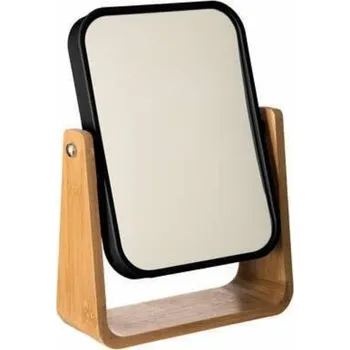 Zrcadlo Stojací zrcadlo Natureo obdélníkové bambusové černé na líčení k toaletnímu stolku boho
