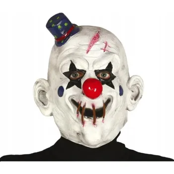 Karnevalová maska Maska na obličej Guirca GU2398 latexová, klaun, bílá