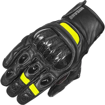 Moto rukavice TXR Rukavice na motorku Misano černo-žluté XXL (Krátké sportovní moto rukavice z hovězí kůže. Karbonové chrániče dlaní a kloubů, plastové chrániče prstů.)