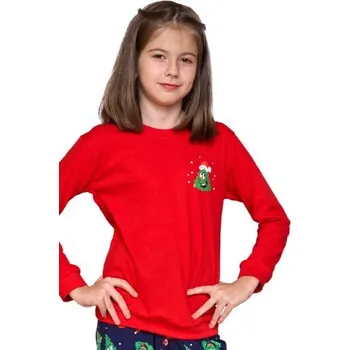 Dívčí pyžamo Cornette Christmas Tree Červená 158-164