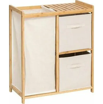 Úložný box Bambusová koupelnová komoda Tidy Box 5five simply smart s košem na prádlo a zásuvkami