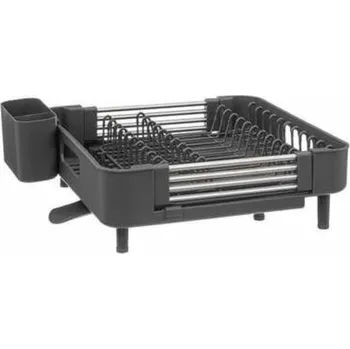 Odkapávač na nádobí Odkapávač na nádobí Etira L šedý s odtokem a přihrádkou na příbory, moderní na kuchyňskou linku 5five