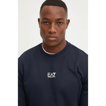 Pánská mikina Mikina EA7 Emporio Armani pánská, tmavomodrá barva, hladká, PJVTZ.8NPM34 PJVTZ.8NPM34.1562 59X, vel. XXL