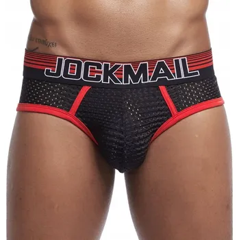 Slipy Pánské slipy JOCKMAIL z průsvitné síťoviny červené M