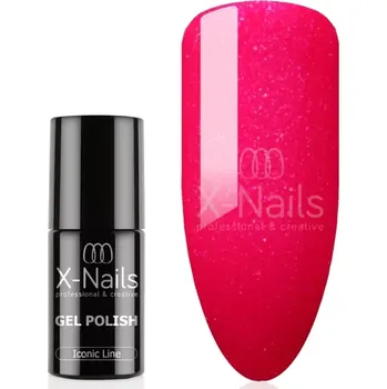 Přípravek na nehty Gel lak Iconic line, 6g – SHIMMER VALENTINE (intenzivní červenorůžový se třpytem) (Červenorůžový gellak)
