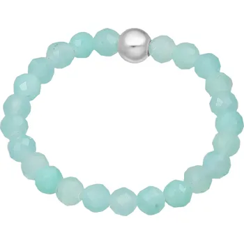 Prsten Stříbrný korálkový prsten Amazonit Ag 925/1000