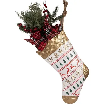 Vánoční dekorace Clayre & Eef - Dekorativní vánoční punčocha 5Y1382