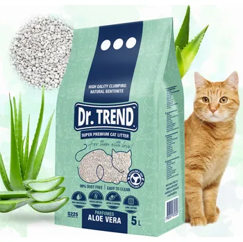 Podestýlka pro kočku Dr. Trend | Super prémiová bentonitová Bentonitové stelivo pro kočky | Aloe 5l