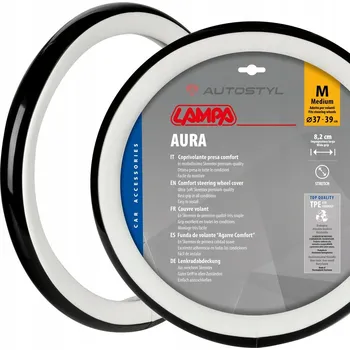 Potah na volant Potah na volant Aura Skeentex – M – Ø 37–39 cm – Bílý