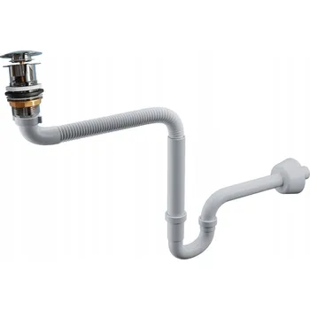 Sifon Zátka s přepadem klik-klak kulatý Garmand stříbrná