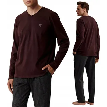 Pánské pyžamo Pánské pyžamo dlouhé 100% Bavlna Pyžamový komplet ATLANTIC NMP-389 - L