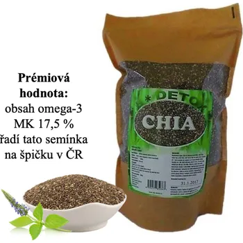 CHIA semínka zn. Bio-detox (nejvyšší obsah omega-3 MK) balení: 500 g