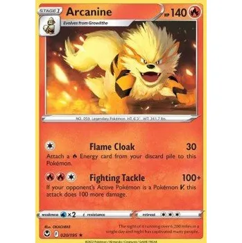 Volný čas Pokémon SIT 020/195 Arcanine - Silver Tempest Stav: Near Mint, Verze: NORMAL