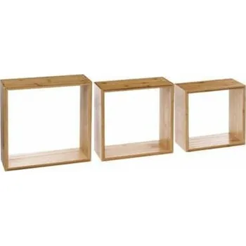 police Sada 3 bambusových polic Cube