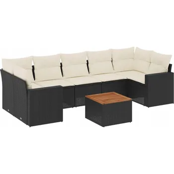 Zahradní nábytek set plast VidaXL černý 8 dílů