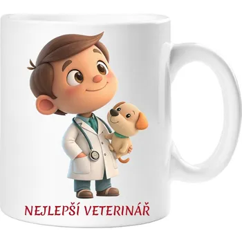 Dárkový hrnek pro veterináře - Hrneček nejlepší veterinář - 330 ml / Jedna strana