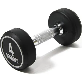 Jednoruční činka pogumovaná IRONLIFE 4 kg