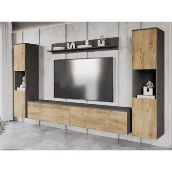 Obývací stěna Obývací stěna Bamisio XL, Barva: matera / breslau kaštan, Osvětlení: bez osvětlení MIRJAN 5903211456541