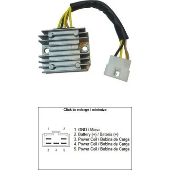 Elektroinstalace pro motocykl DZE REGULÁTOR NAPĚTÍ KAWASAKI KLX 650R '96-'01; 650 '93-'01 (SH539A-11) (21066-1088)