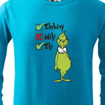 Chlapecké tričko Triko s dlouhým rukávem Vánoce | Dětské triko s dlouhým rukávem Zlý Grinch