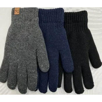 Rukavice Pánské pletené rukavice RZ020 - 22 cm / černá