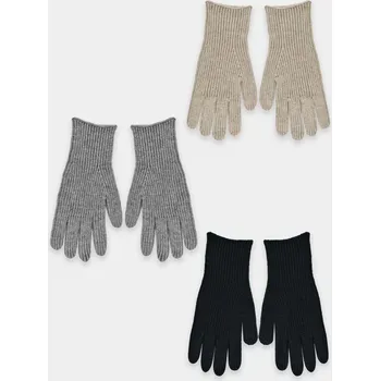 Rukavice Dámské pletené rukavice RZ088 - 21 cm / béžový melír