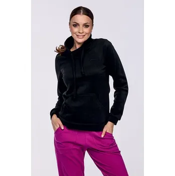 Dámská mikina Fleecová černá dámská mikina se stojatým límcem 696 velikost 4XL