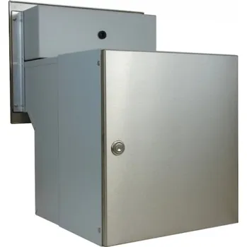 Poštovní schránka 1x poštovní schránka F-042 k zazdění do sloupku + čelní deska s 1x zvonkem a HM TESLA - NEREZ / šedá