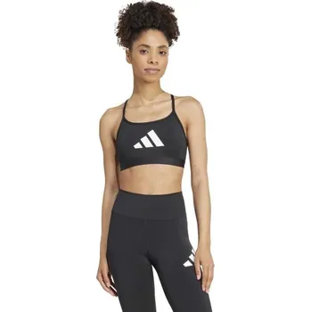 Podprsenka Dámská sportovní podprsenka adidas AEROREACT BIG LOGO BRA M Černá, Bílá