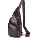 Bullcaptain kožená taška přes rameno Adalard Hnědá 5L