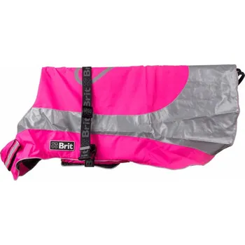 Obleček pro psa Brit Pláštěnka s reflexními prvky - růžová S