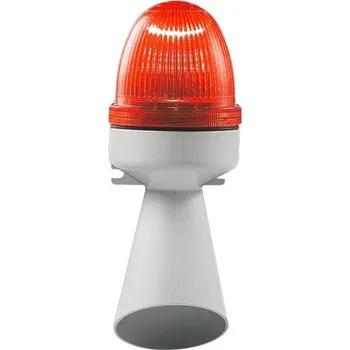 Průmyslové svítidlo Sirena 40643 houkačka s opt. signalizací, 24 VDC, trv. tón, SLEMF, rudá