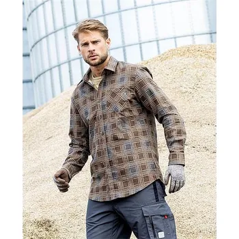 pracovní mikina URBAN košile flanelová hnědá Varianta: URBAN košile flanelová hnědá L