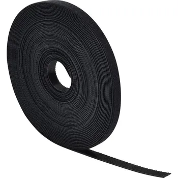 Zip Quadrios 25CA508 pásek se suchým zipem, ke spojování, háčková a flaušová část, černá, metrové zboží