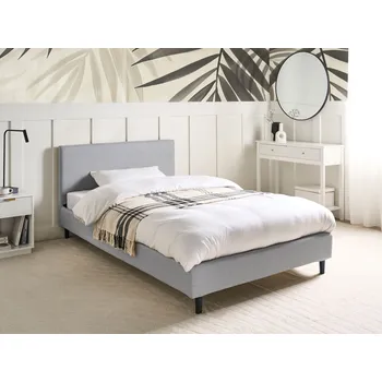 Přehoz na lůžko Náhradní potah na postel světle šedá látka 120 x 200 cm snímatelný pratelný ložnice Beliani