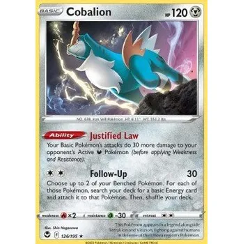 Volný čas Pokémon SIT 126/195 Cobalion - Silver Tempest Stav: Near Mint, Verze: NORMAL