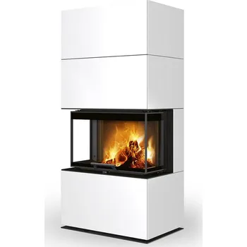 Krbová kamna CARA C keramika - designový akumulační krb s výsuvnými dvířky 67605 Havana mramor - příplatková glazura