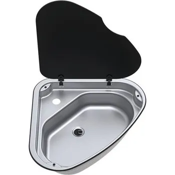 Nerezový dřez Rohový nerezový dřez Thetford se skleněným víkem Varianta: Levý