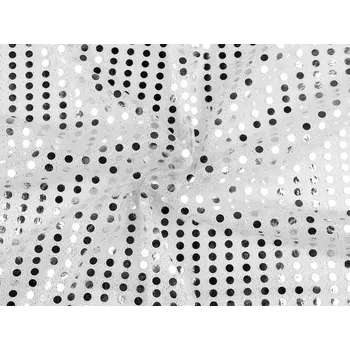 Flitrový úplet Ø7 mm METRÁŽ - 1 bílá stříbrná