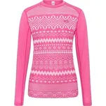 Dámské merino triko KARI TRAA LIVE L Růžová, Bílá