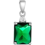 Stříbrný přívěsek zelený obdélníček 14072.3 green