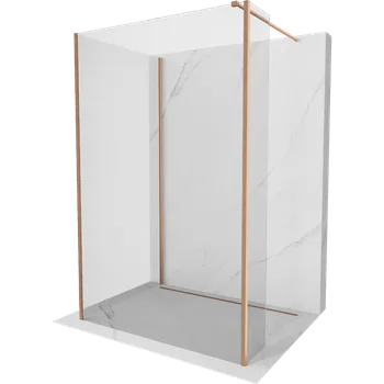 Mexen Kioto sprchová stěna Walk-in 110 x 85 x 40 cm, transparentní, kartáčovaná měď - 800-110-085-221-65-00-040 Sprchové stěny