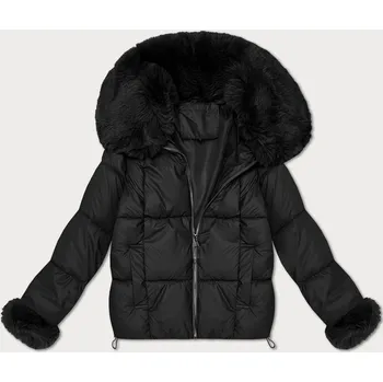 Černá dámská péřová bunda s kožešinovým límcem S'West (B8257-1) odstíny černé M (38)