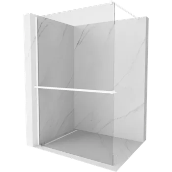 Mexen Kioto+ sprchová stěna s policií Walk-in 85 x 200 cm, transparentní, bílá - 800-085-121-20-00 Sprchové stěny