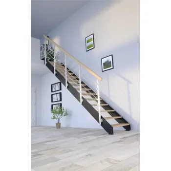 Schodiště Schodiště Pertura Libra Rustikální dub bez podstupnic černá rovné 107 cm 16/17